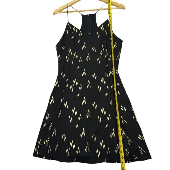 Everly Spaghetti Dress Black and Gold Size Large Racerback Knee Length Flare - Picture 11 of 16